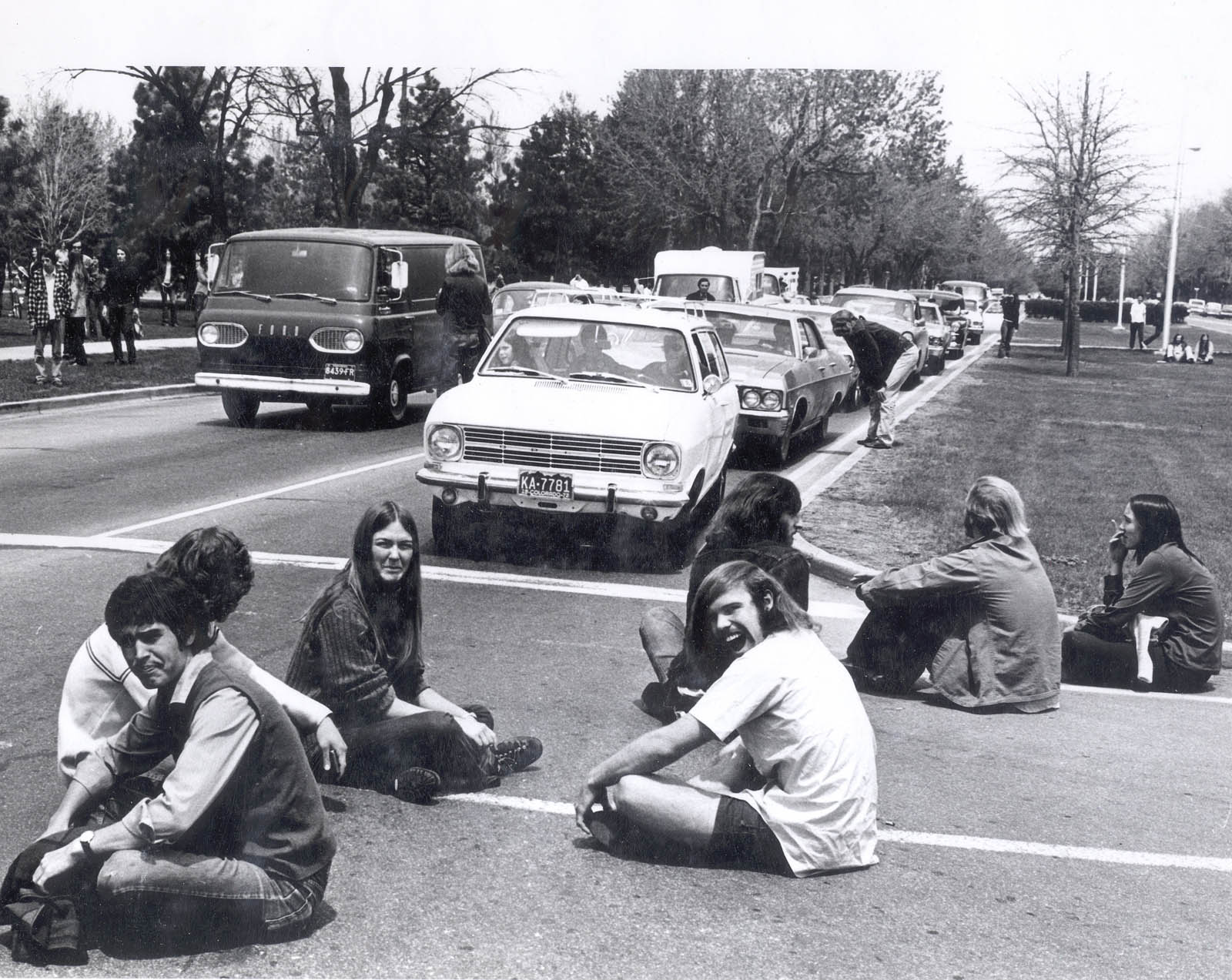 CC students protest the Vietnam War, 1972.